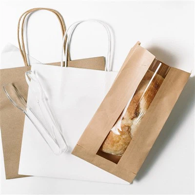 Bolsa De Papel Tostada Con Ventana